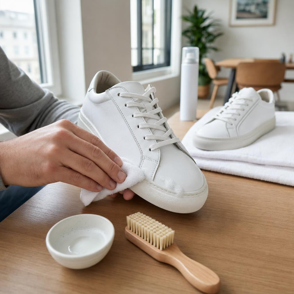 Witte leren sneakers schoonmaken: zo doe je dat veilig