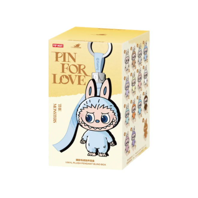 Pop Mart Labubu The Monsters Pin for Love Series sealed case front view vinyl plush pendant