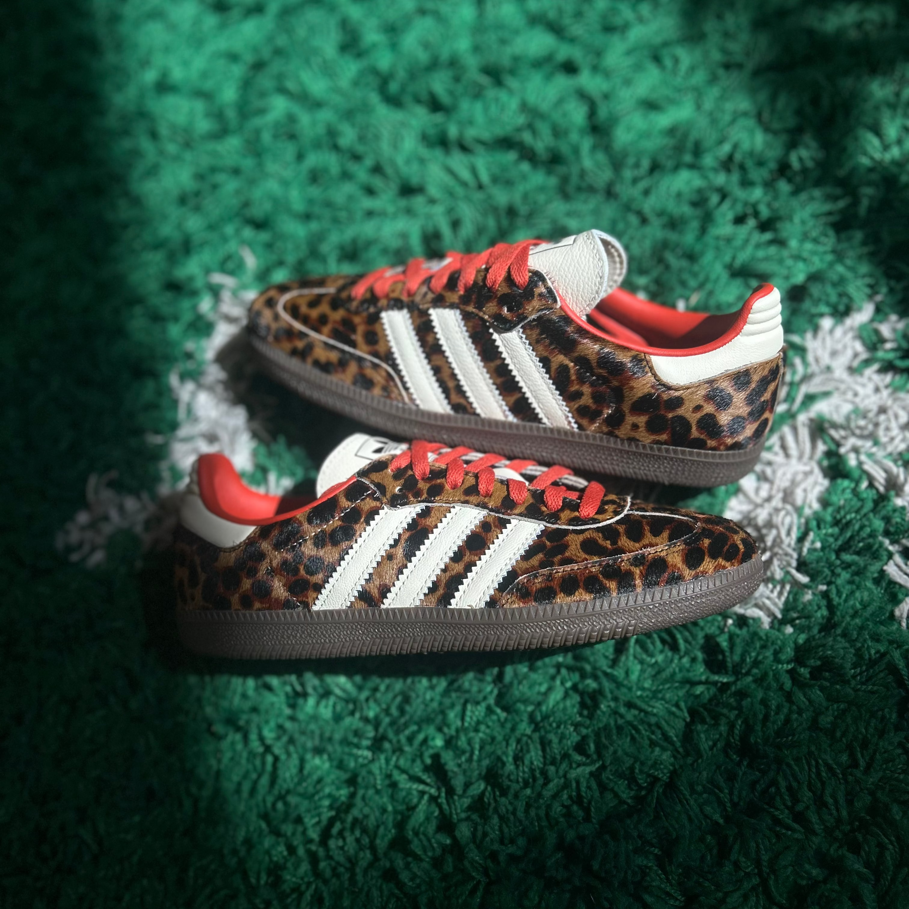 Adidas Samba OG Preloved Red Leopard in store foto echte kleur en look