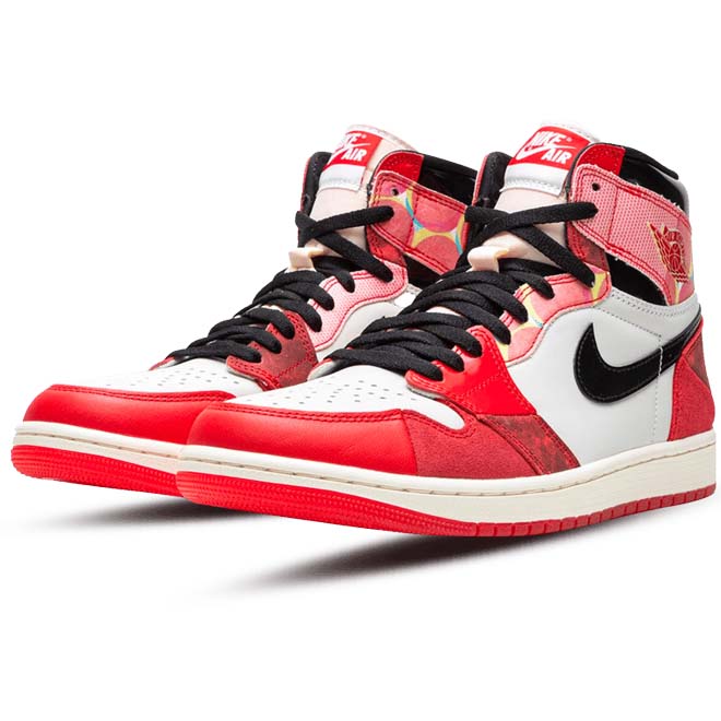 Air Jordan 1 High OG Spider-Man Across the Spider-Verse PS side view preschool sneaker