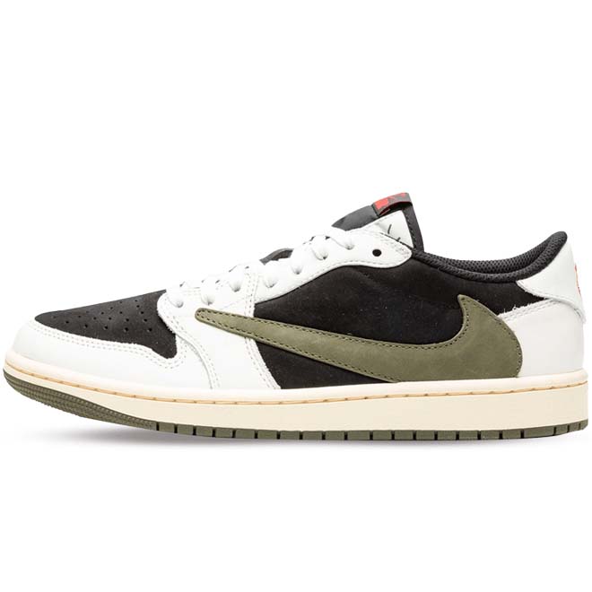 Air Jordan 1 Retro Low OG SP Travis Scott Olive women front view sneaker