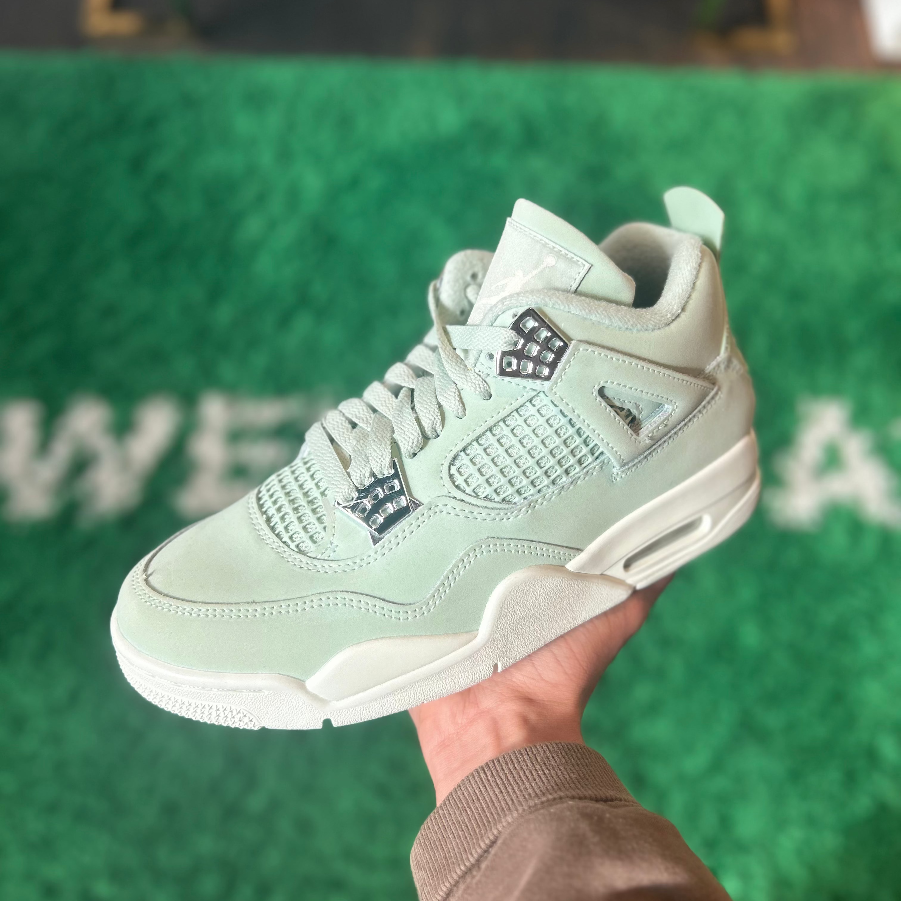 Nike Air Jordan 4 Seafoam Sail in store foto echte kleur en look