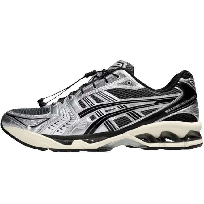 ASICS Gel Kayano 14 Carrier Grey Black front view grijze zwarte sneaker
