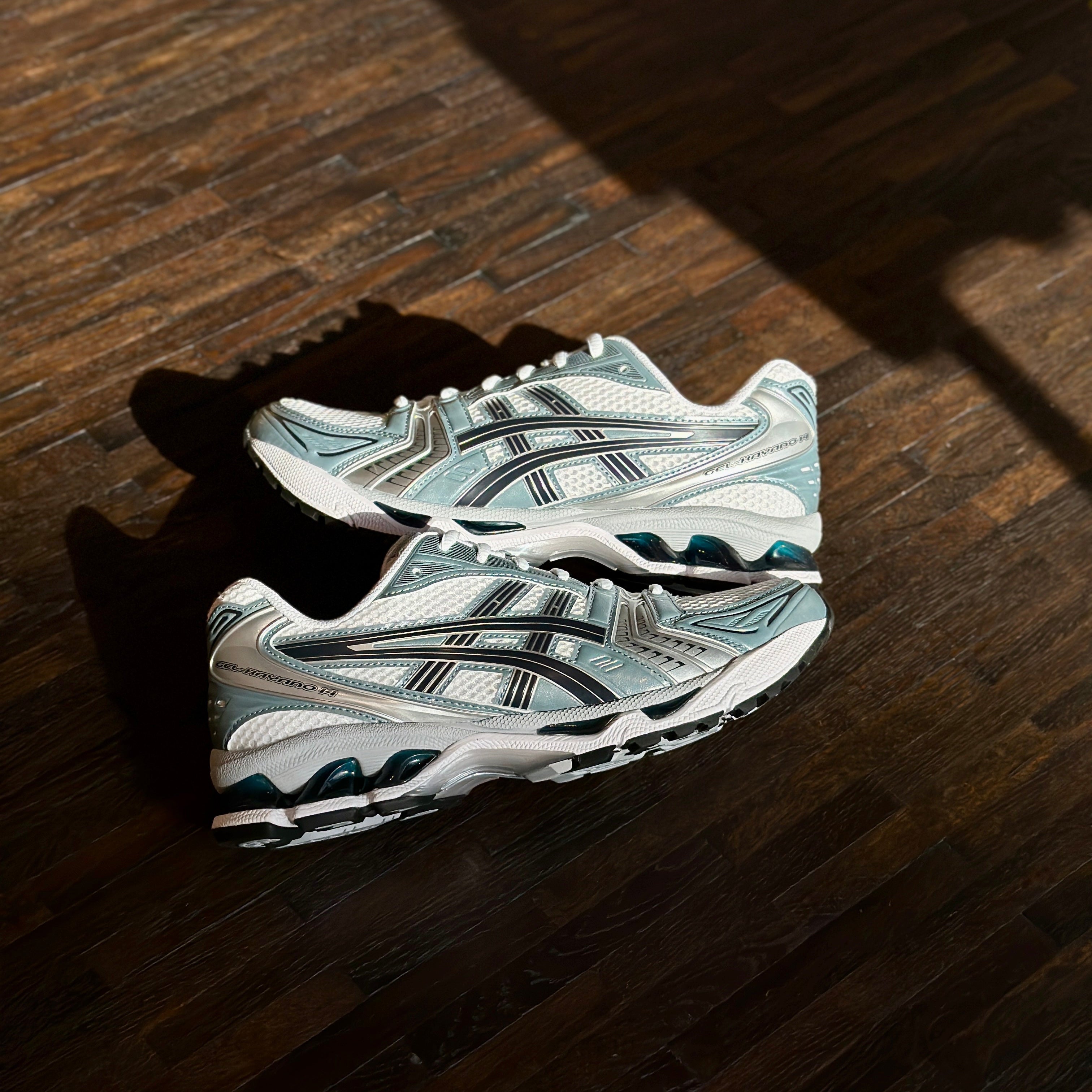 ASICS Gel-Kayano 14 White Fjord Grey sneaker in-store real life