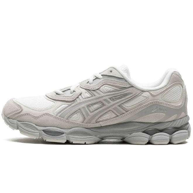 ASICS Gel-NYC Cream Cloud Grey front view crèmekleurige sneaker met GEL demping