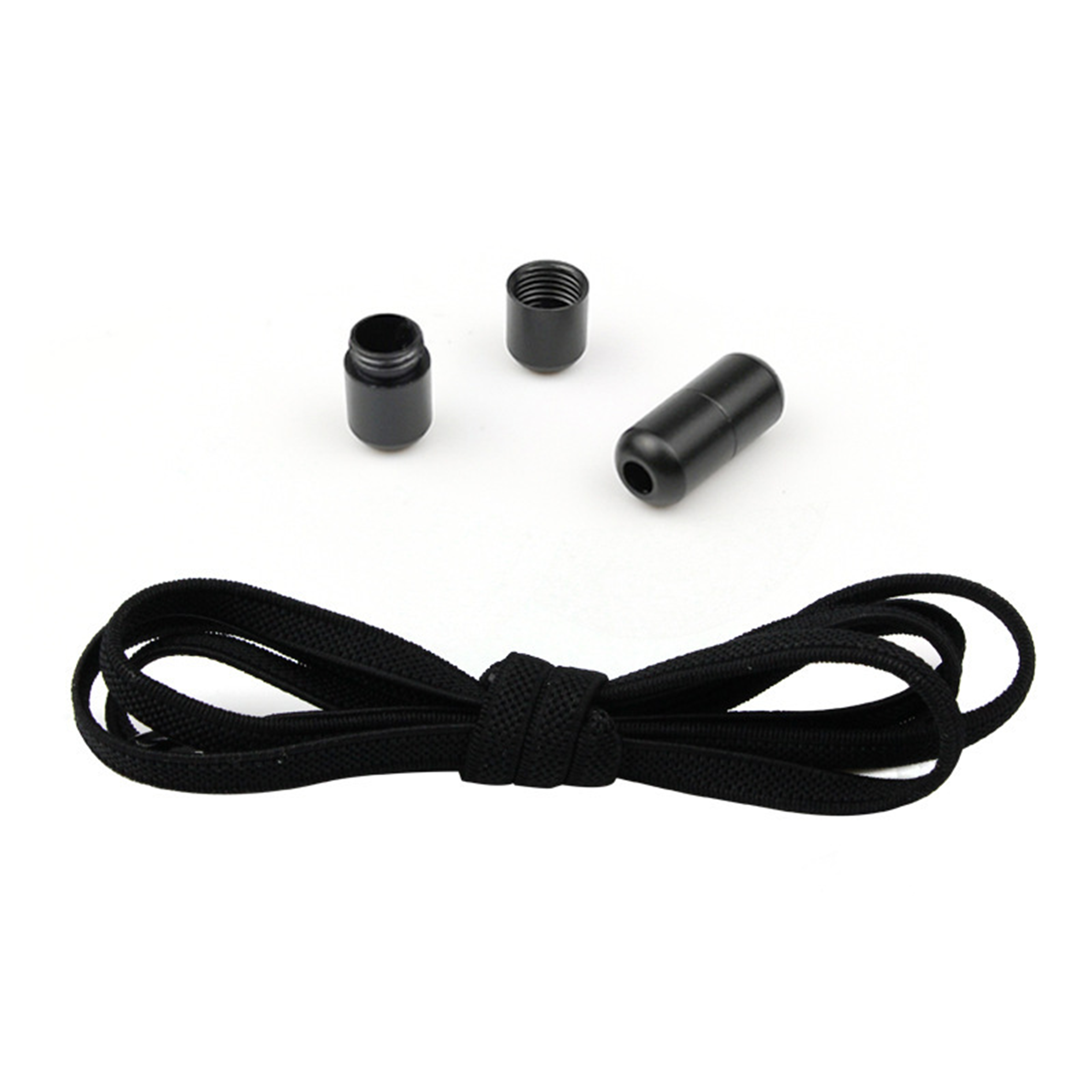 Elastische zwarte veters premium kwaliteit handige no tie schoenveters voor sneakers