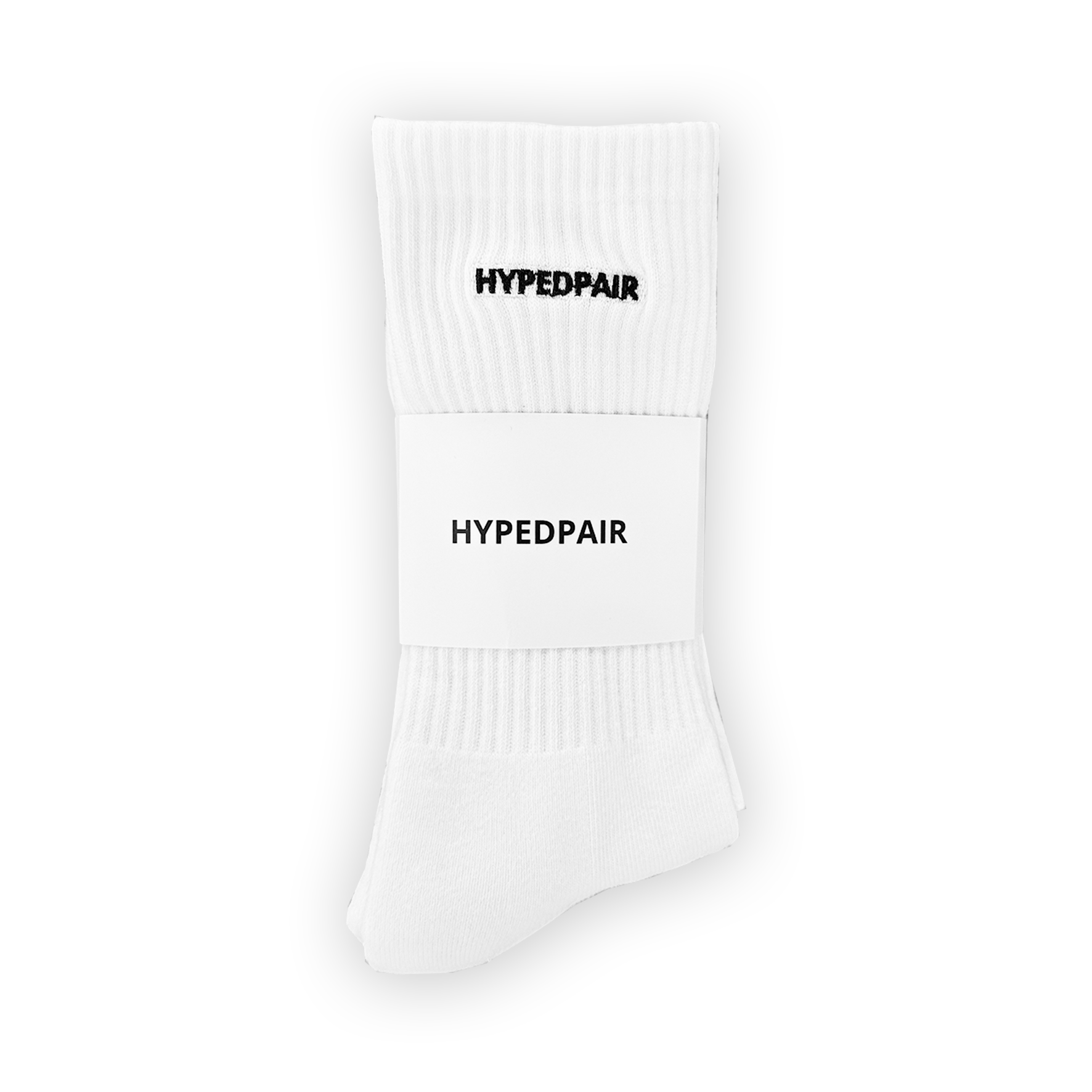 Hypedpair unisex sportsokken wit 3 pack voorkant sneaker sokken premium comfort