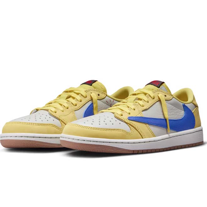 Jordan 1 Retro Low OG SP Travis Scott Canary women side view sneaker