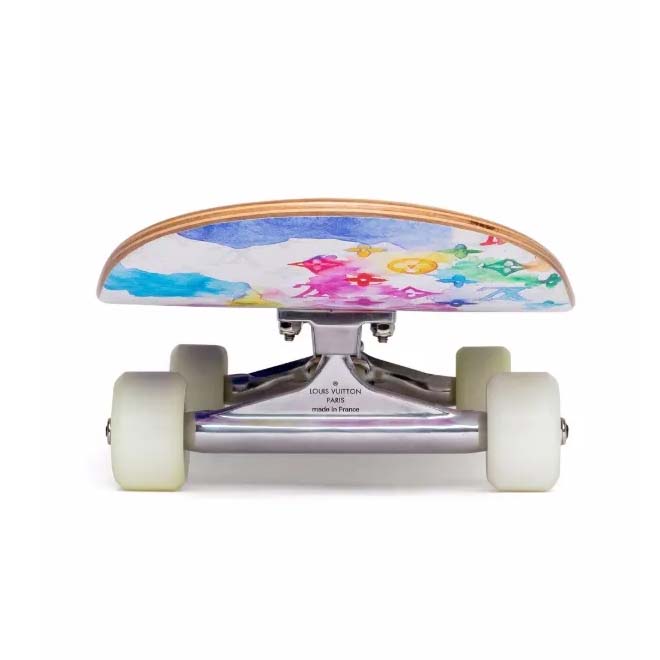 Louis Vuitton Watercolor skateboard materiaal en afwerking premium kwaliteit