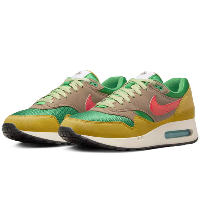 Nike Air Max 1 '86 PRM Powerwall zijkant met premium upper en grote zichtbare Air unit