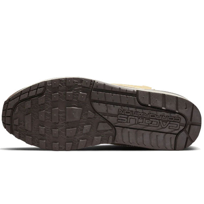 Nike Air Max 1 Travis Scott Cactus Jack Baroque Brown zool met Air demping en trail grip patroon