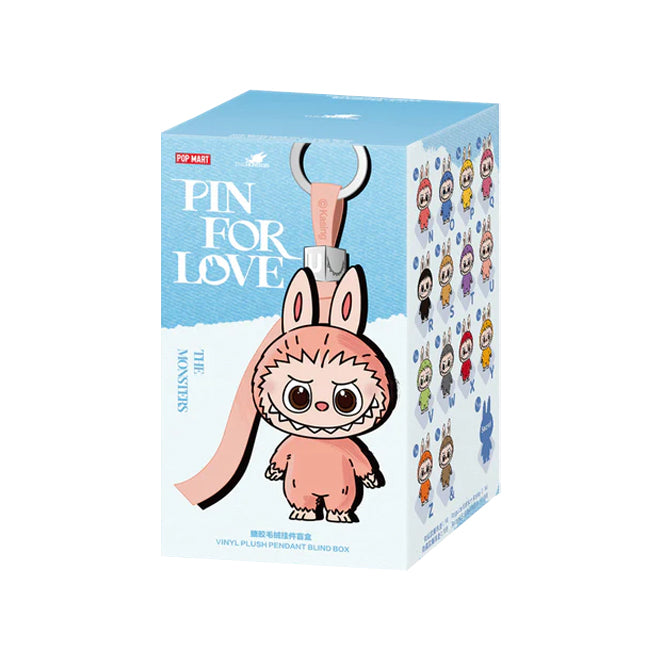 Pop Mart Labubu The Monsters Pin for Love Series sealed case front view vinyl plush pendant