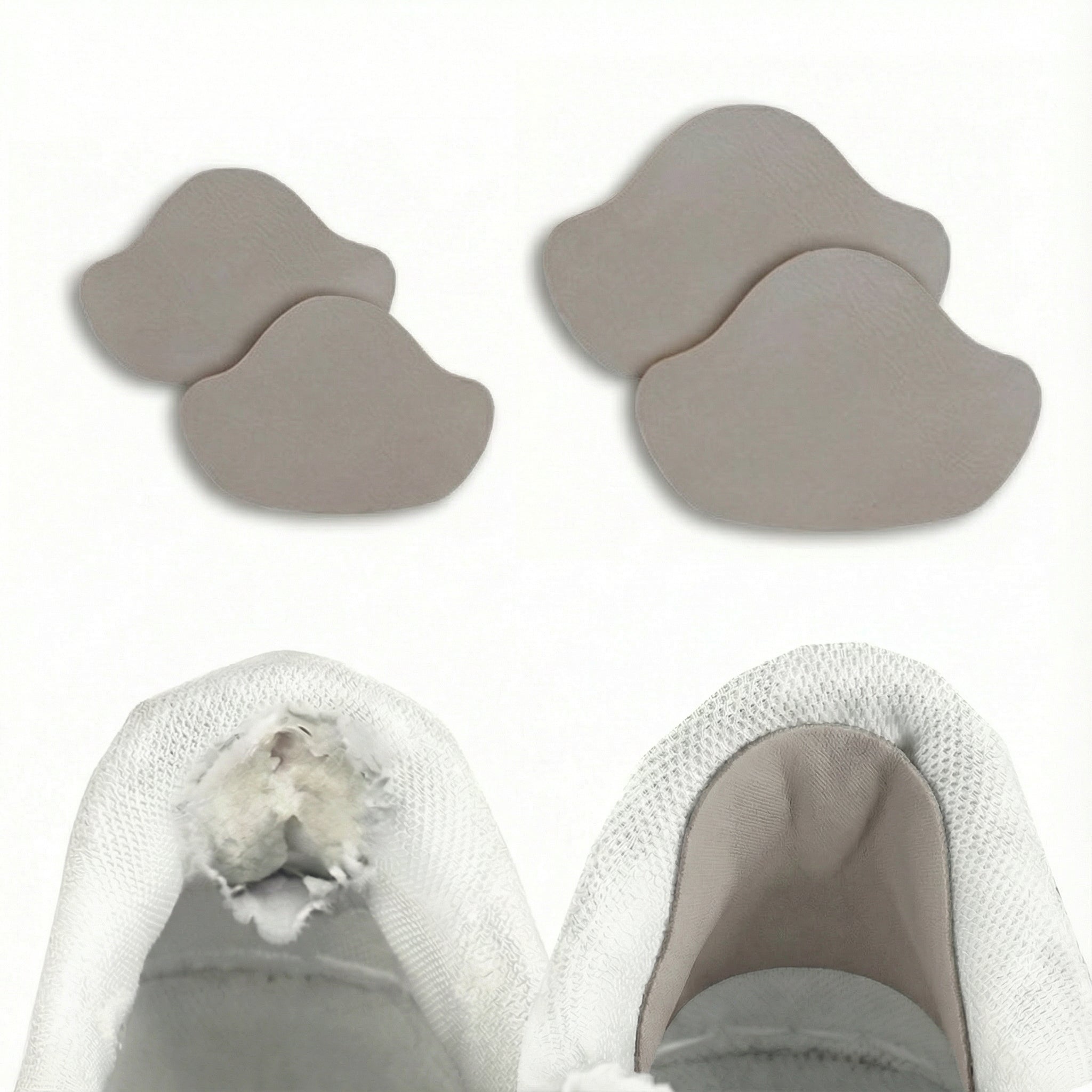 Schoen hiel reparatie grijs 4 stuks front view hiel herstel