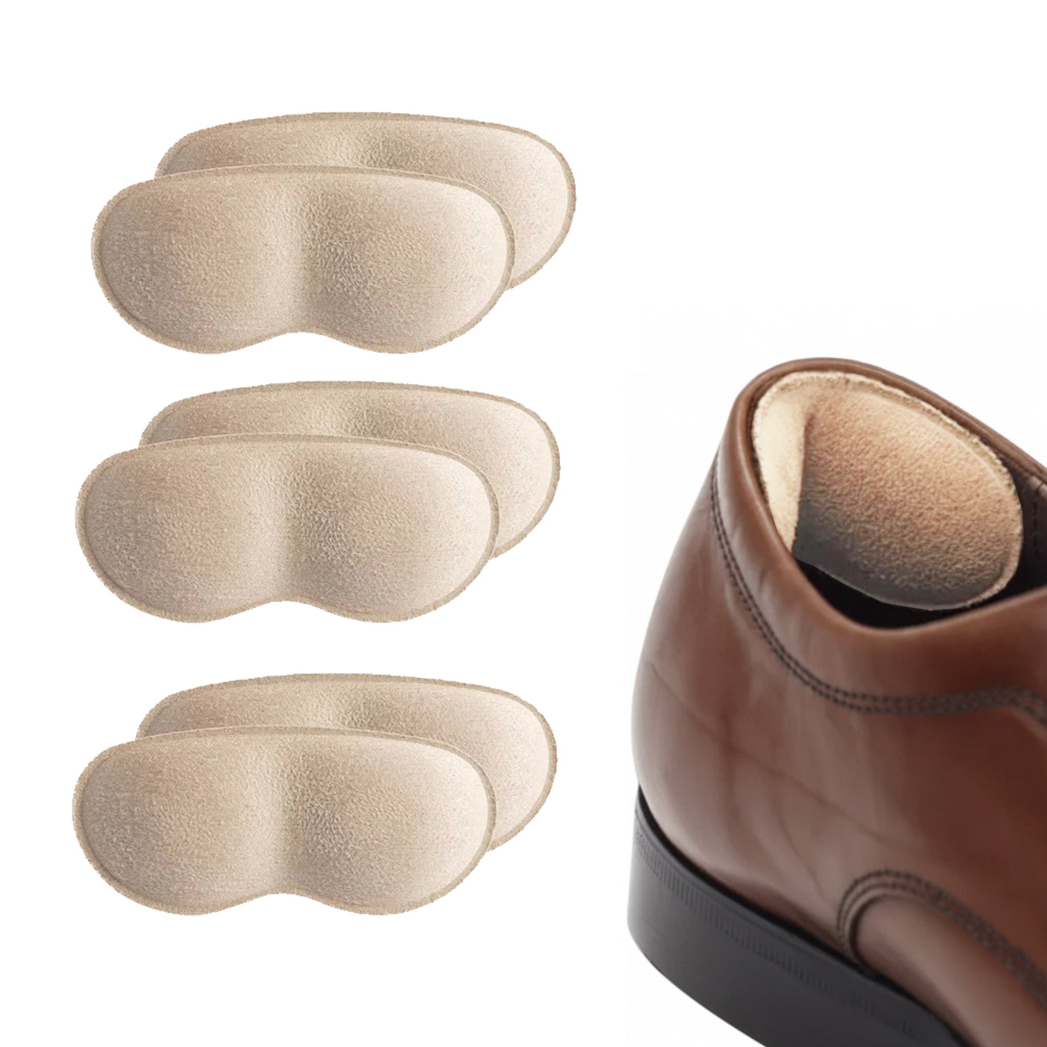 Beige hielbeschermers in sneaker gebruik hiel bescherming tegen slijtage