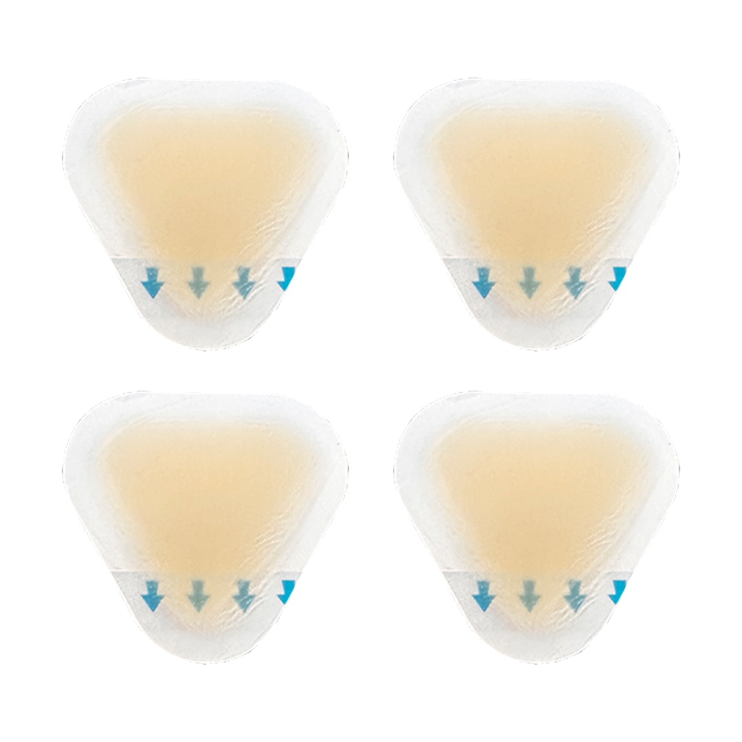 Transparant blaarpleister 4 stuks overzicht front view verpakking inhoud