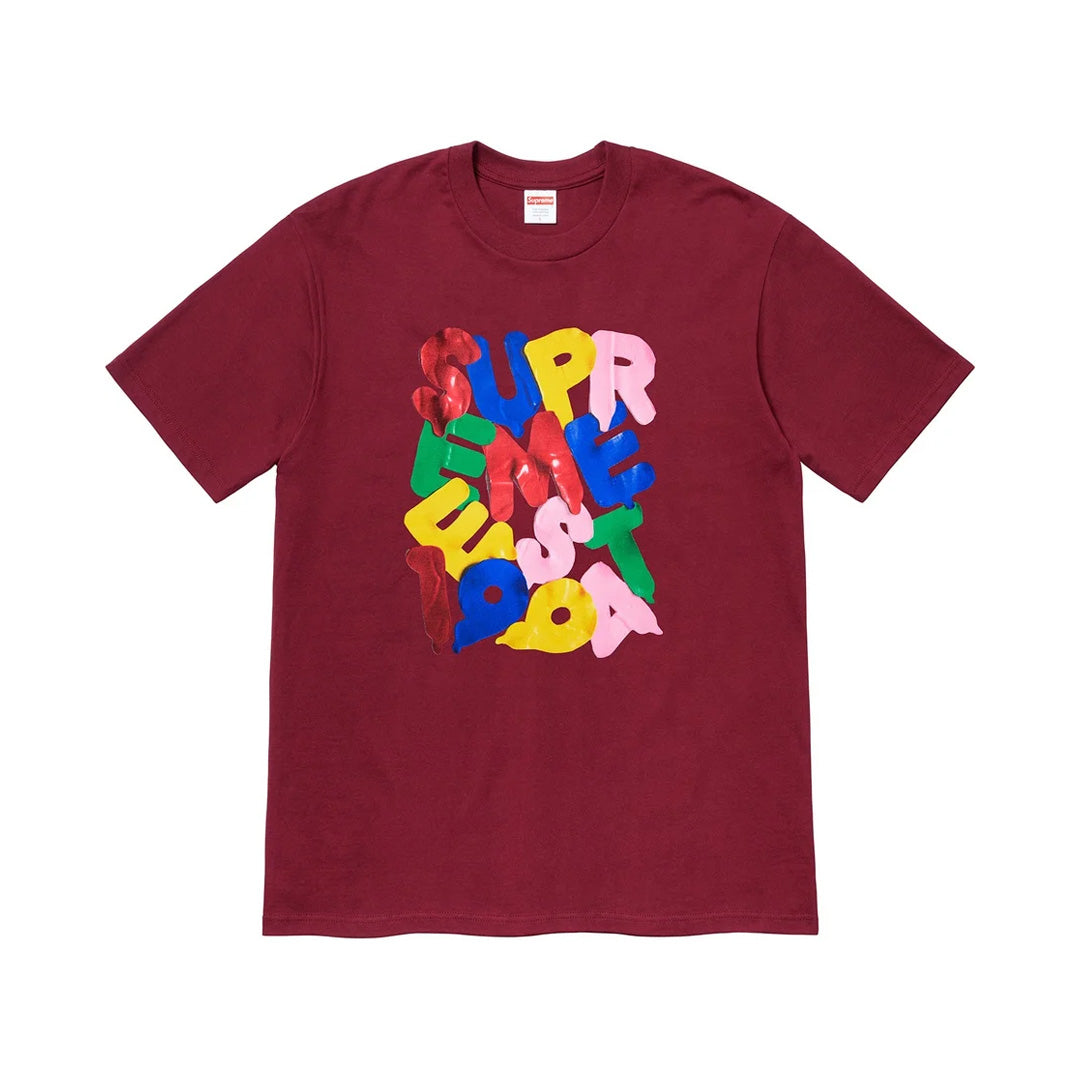 Supreme balloons Tee red front view rood T-shirt met Supreme graphic