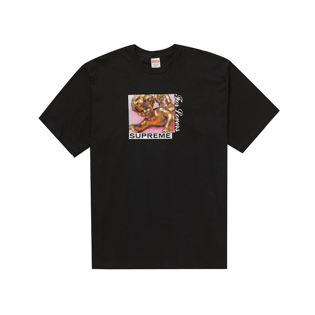 Supreme Lovers Tee Black front view zwart T-shirt met Supreme graphic