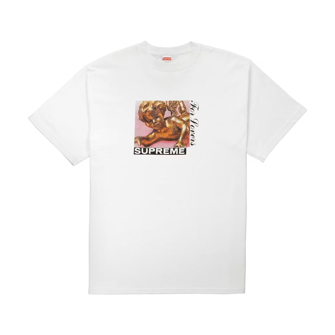Supreme Lovers Tee White front view wit T-shirt met Supreme graphic