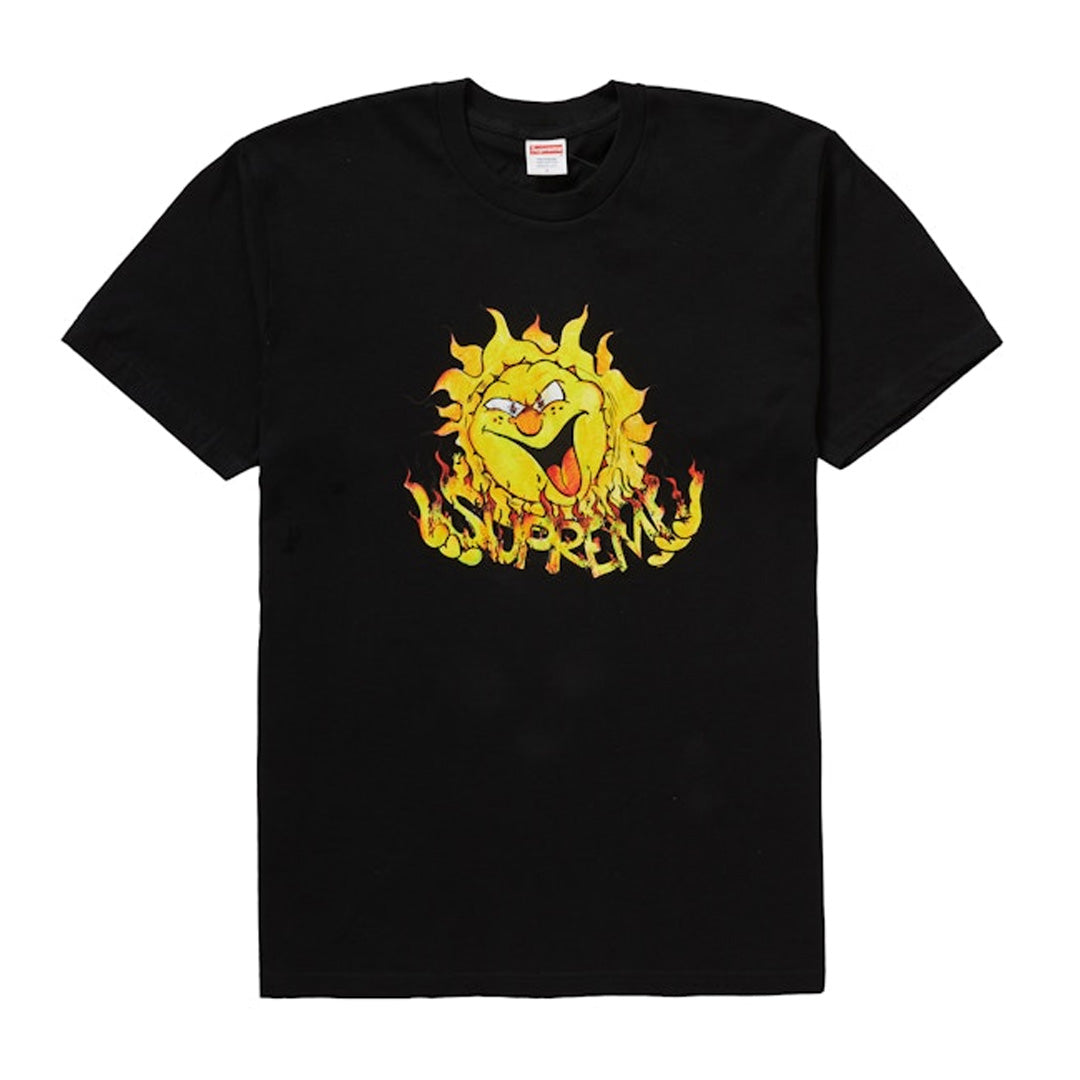 Supreme sun tee Tee black front view zwart T-shirt met Supreme graphic