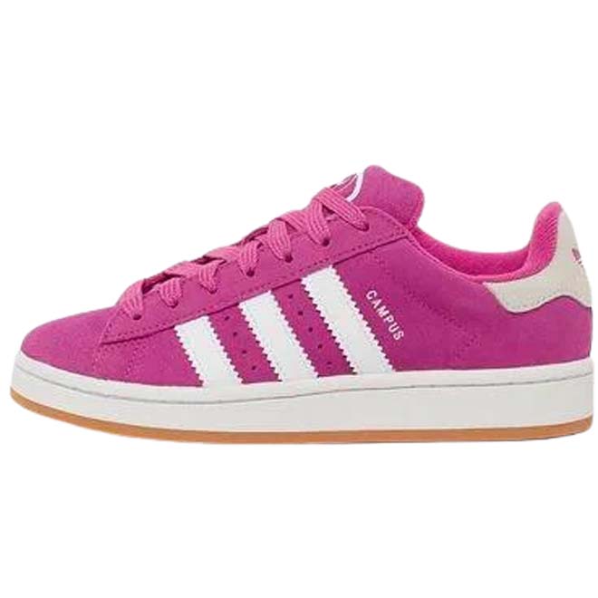 Adidas Campus 00s Semi Lucid Fuchsia GS front view roze suede sneaker chunky zool