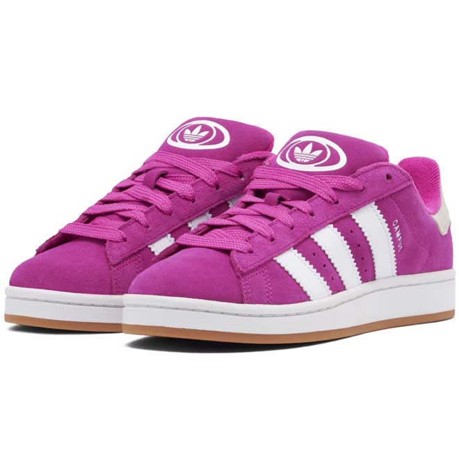 Adidas Campus 00s Semi Lucid Fuchsia GS zijkant witte strepen en dikke zool