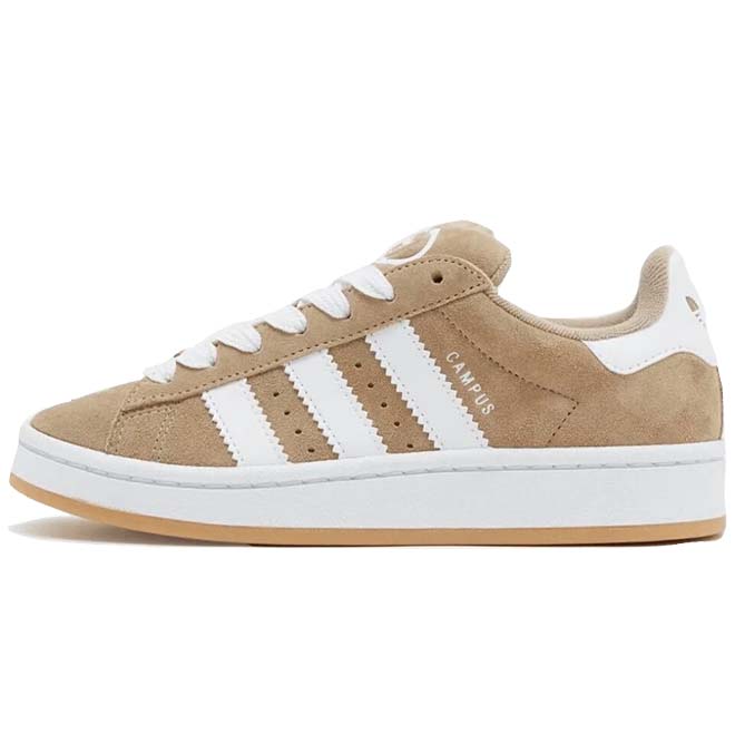 Adidas Campus 00s Wonder White front view witte suede sneaker chunky zool