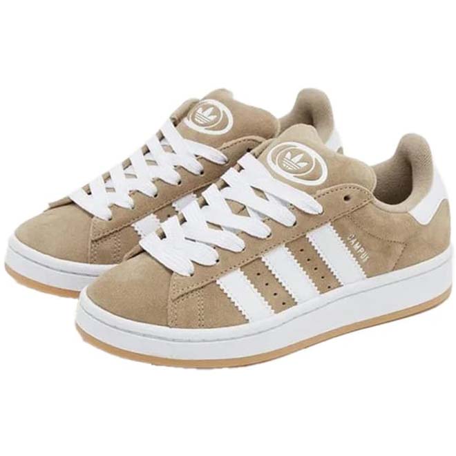 Adidas Campus 00s Wonder White zijkant witte strepen en dikke zool