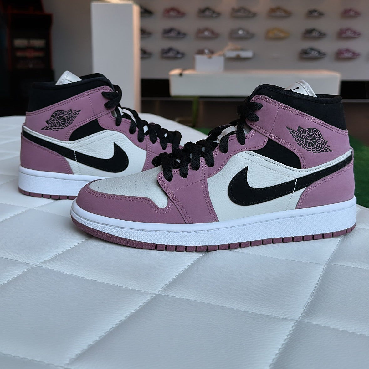 Air Jordan 1 Mid Light Mulberry women instore view available at HypedPair sneaker store 