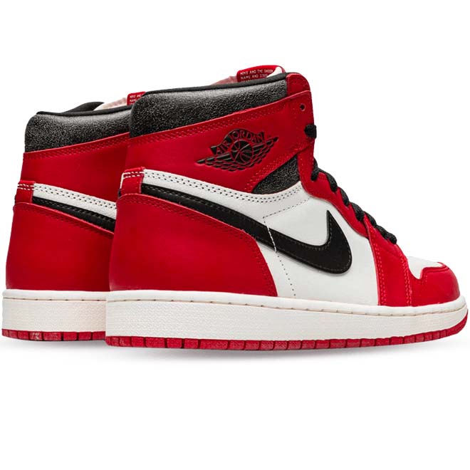 Air Jordan 1 Retro High OG Lost and Found achterkant sneaker heel detail