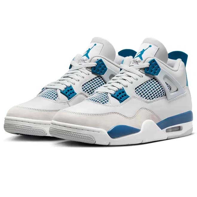 Air Jordan 4 Retro Military Blue side view sneaker