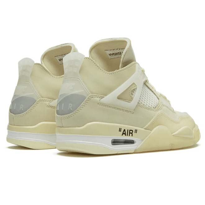Air Jordan 4 Retro Off-White Sail women back view sneaker  