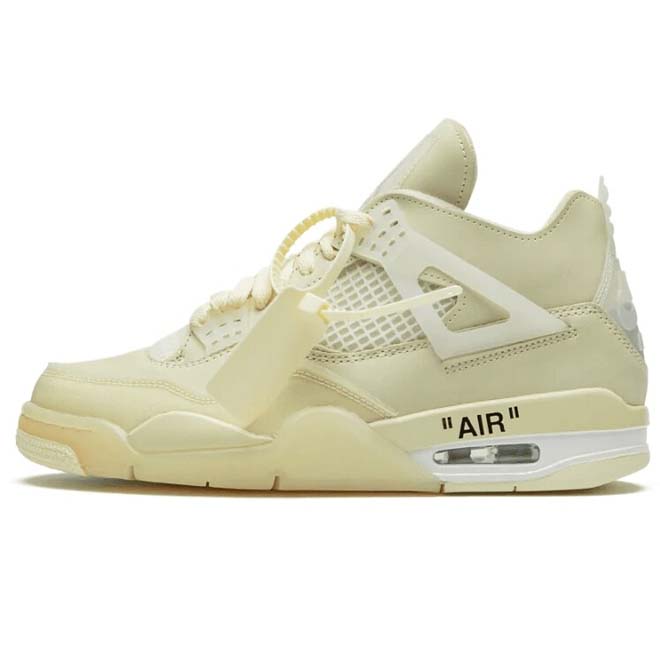 Air Jordan 4 Retro Off-White Sail women front view sneaker  