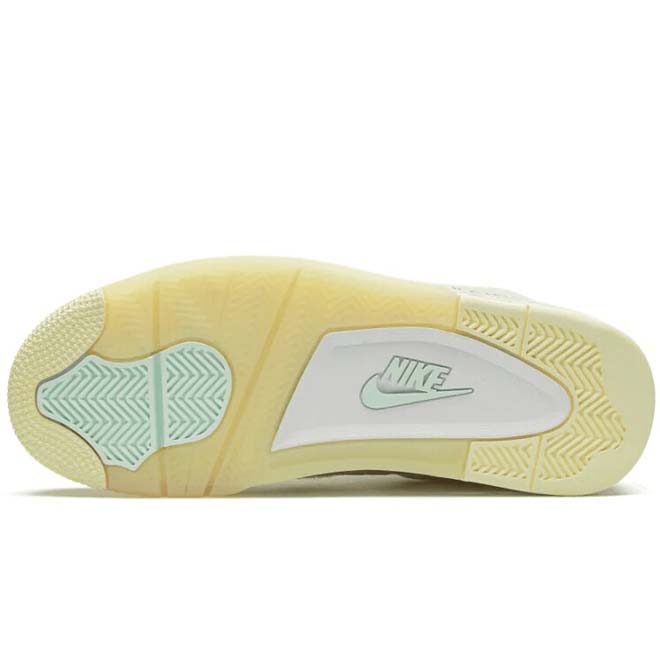 Air Jordan 4 Retro Off-White Sail women heel view sneaker  