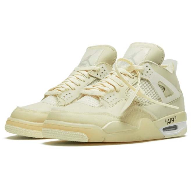 Air Jordan 4 Retro Off-White Sail women side view sneaker  