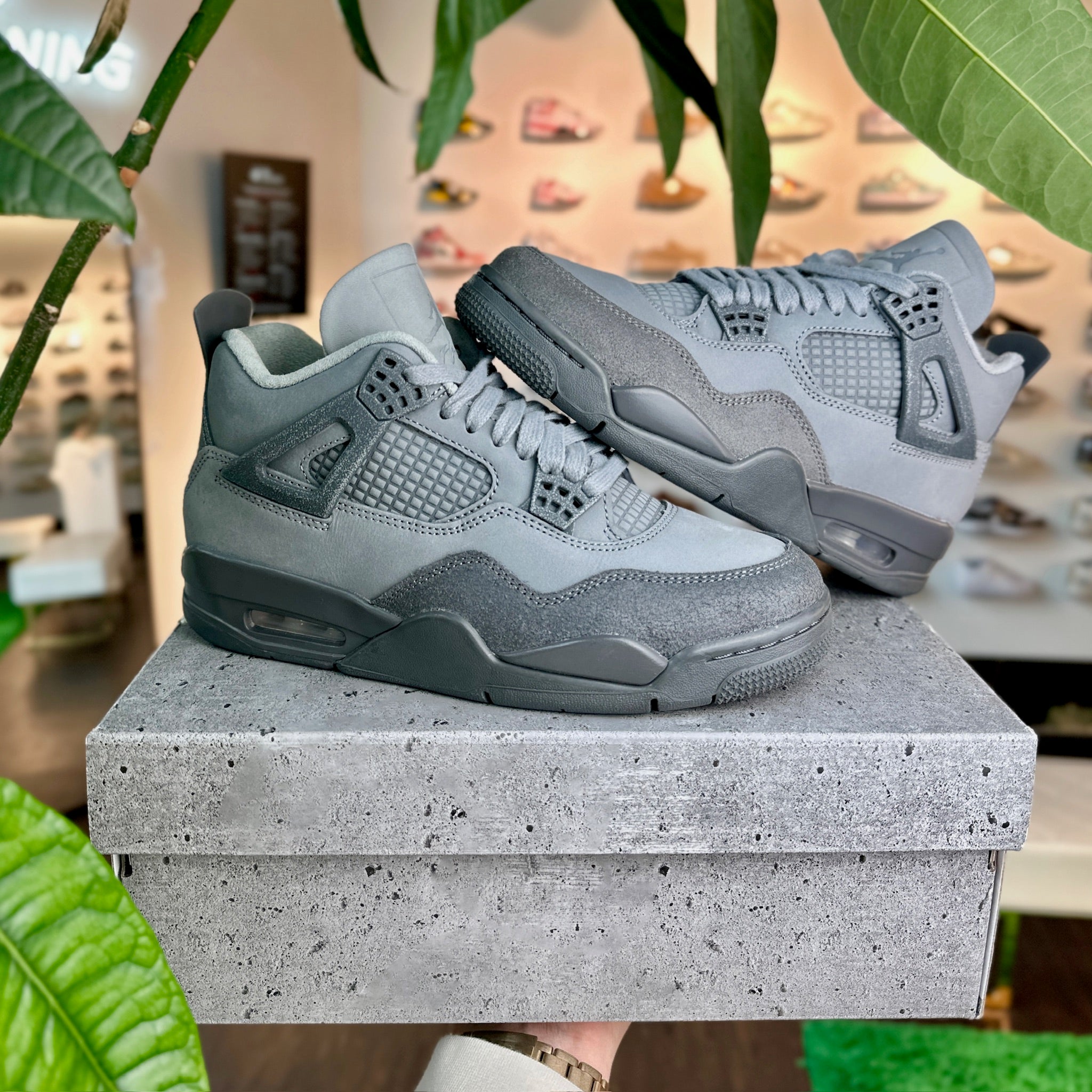 Air Jordan 4 Retro SE Paris Olympics Wet Cement instore view available at HypedPair sneaker store  