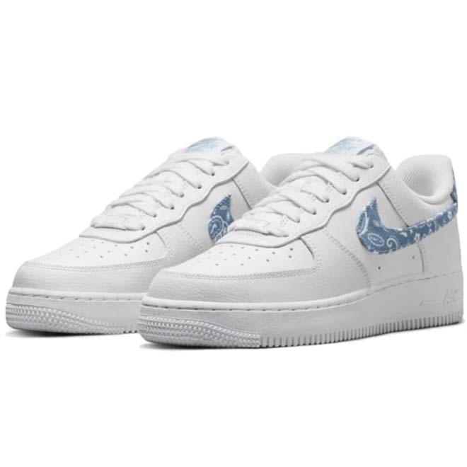 Nike Air Force 1 Low '07 Essential White Worn Blue Paisley