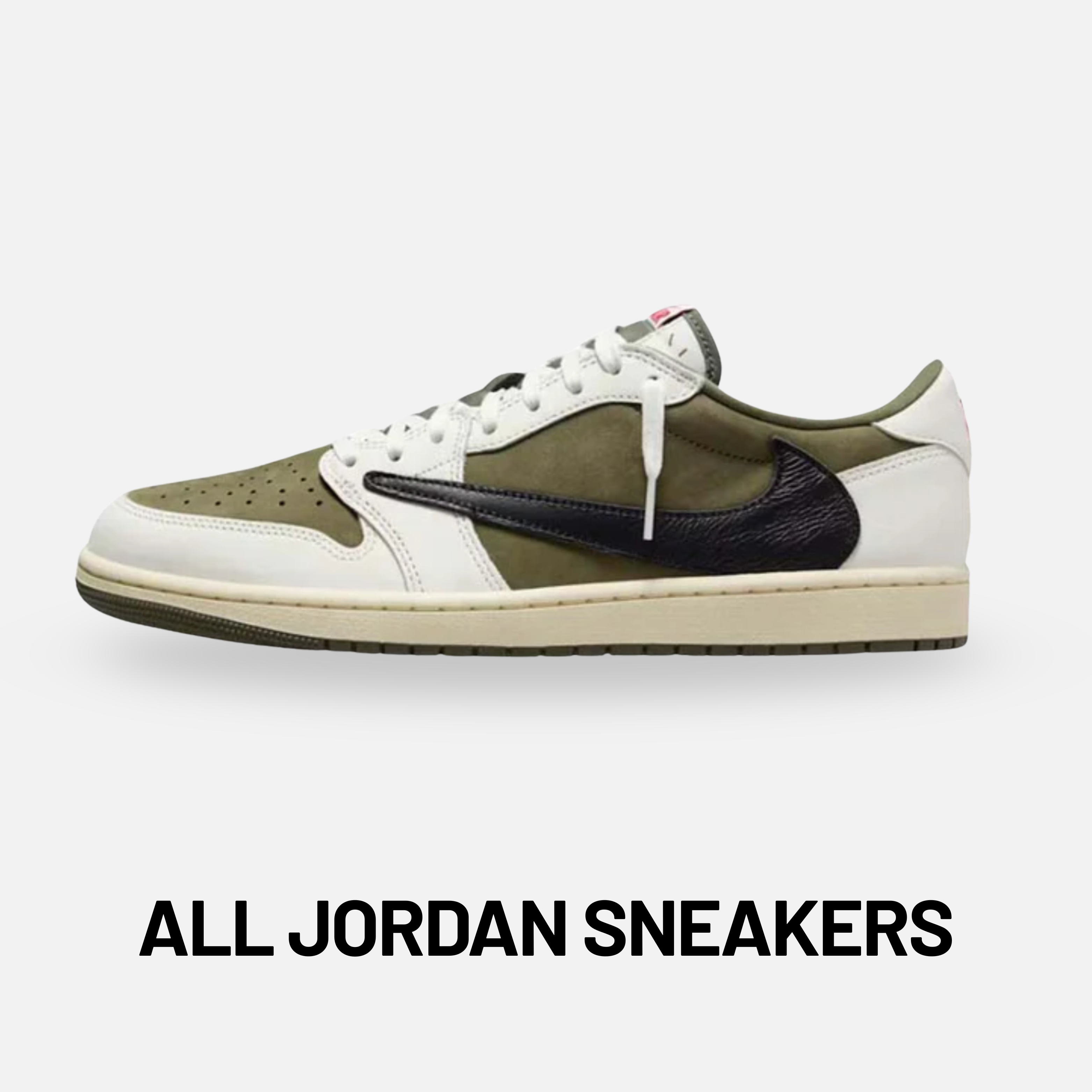 Jordan 1 Low OG Travis Scott Medium Olive sneaker premium collab lifestyle thema afbeelding