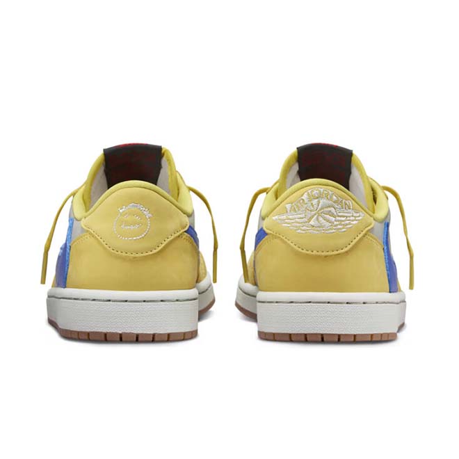 Jordan 1 Retro Low OG SP Travis Scott Canary women back view sneaker  