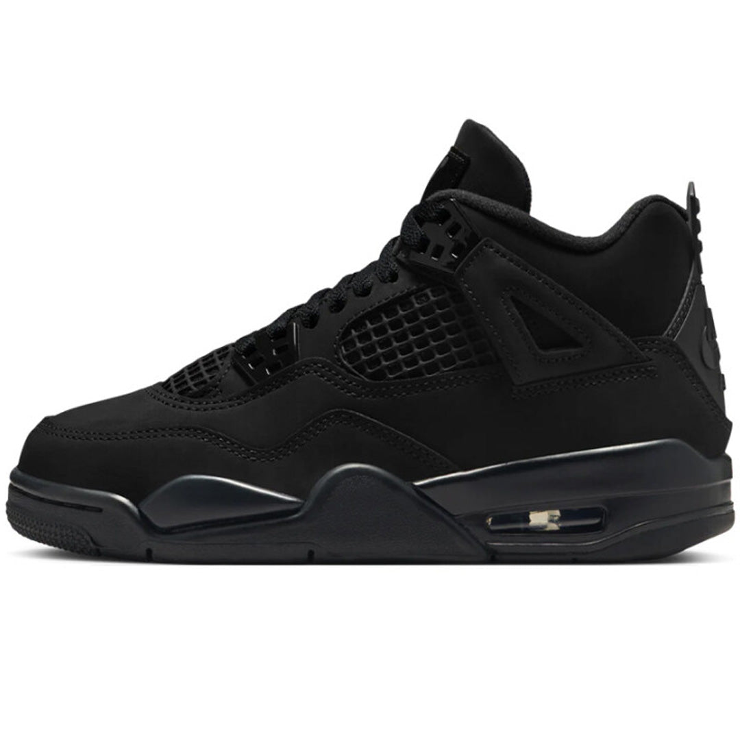 Jordan 4 Retro Black Cat 2025 GS sneaker front view
