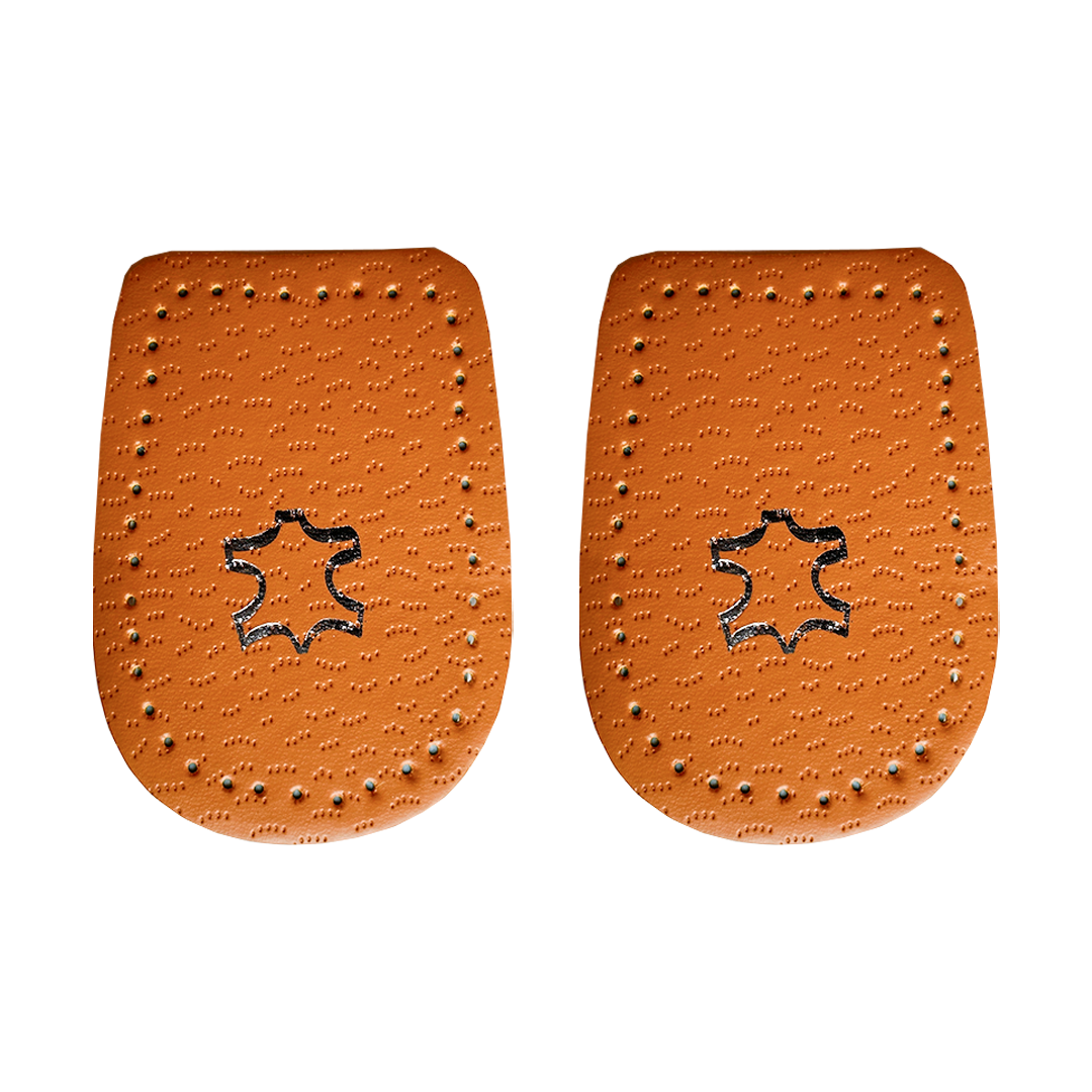 Leren hakverhoger 1 cm met plakstrip front view schoenen verhogen