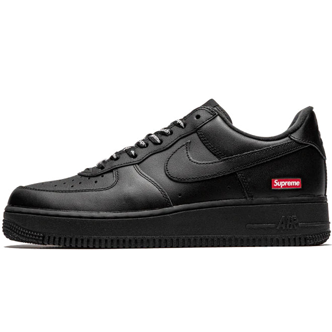 Nike Air Force 1 Low Black Supreme sneaker front view