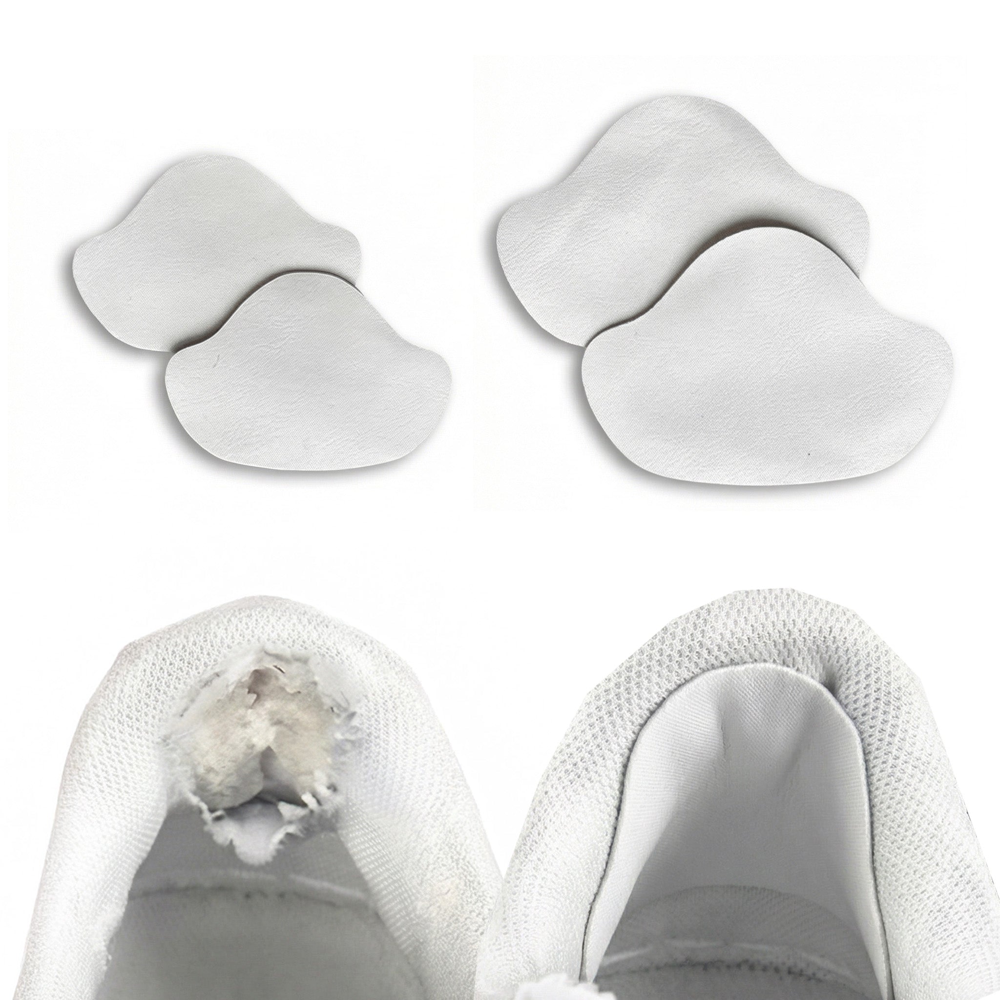 Schoen hiel reparatie wit 4 stuks front view hiel herstel