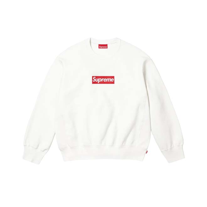 Supreme Washed Box Logo Crewneck White