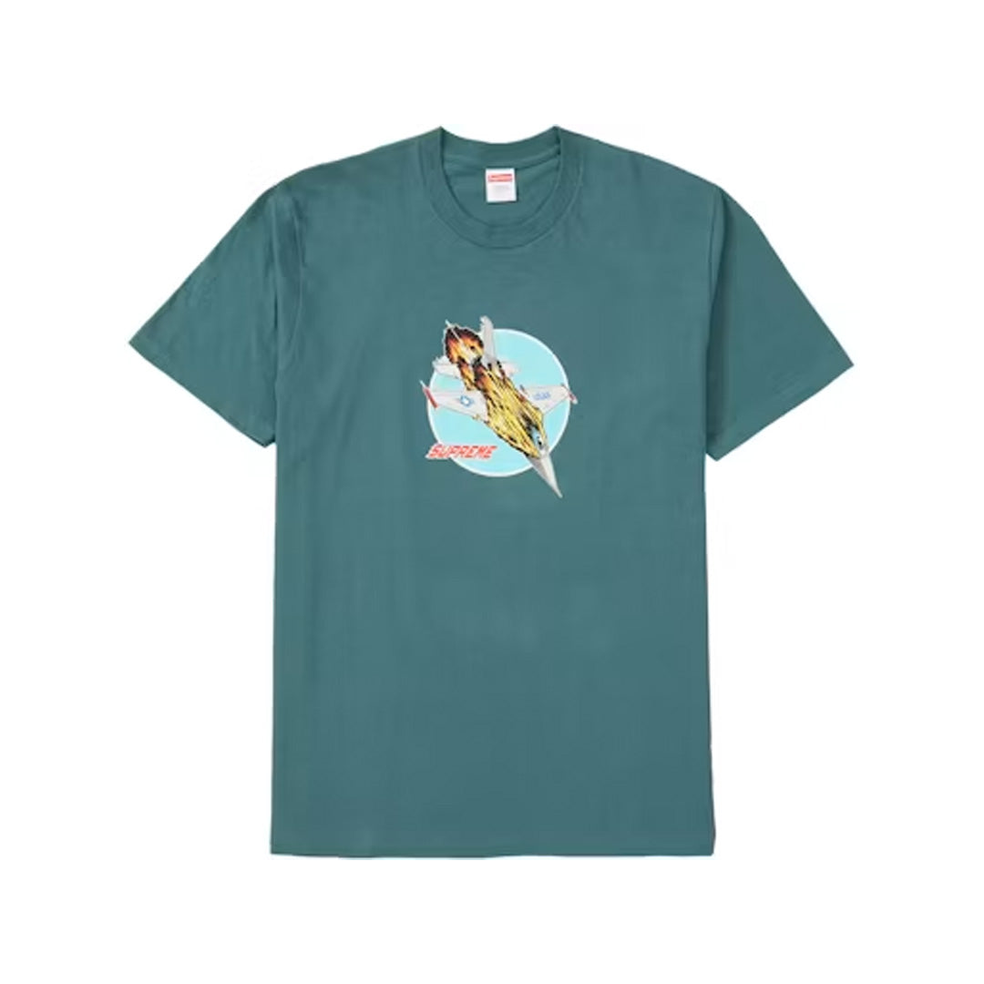 Supreme jet Tee green front view groen T-shirt met Supreme graphic