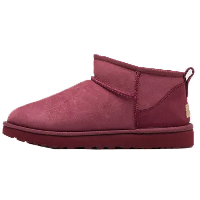 UGG Classic Ultra Mini Boot Dark Peony front view roze paarse laars schapenwol