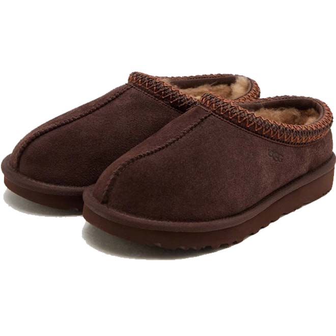 UGG Tasman Slipper Burnt Cedar zijkant slipper detail